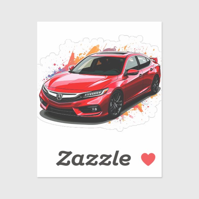 Vibrant red modern car (Sheet)