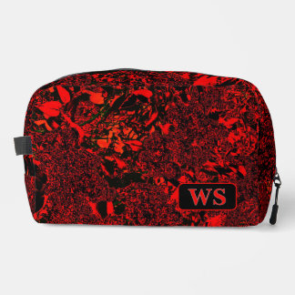 Vibrant Red Monogram Toiletry Bag