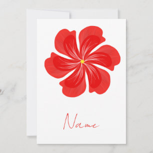 Vibrant Red Petal Bloom - Minimalist Floral Art Invitation