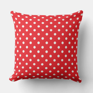 Vibrant Red Polka Dot Pattern Design Cushion