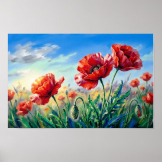 Vibrant Red Poppies Fine Art Print