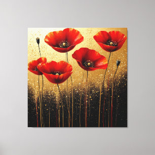 Vibrant Red Poppies in Bloom Canvas Print