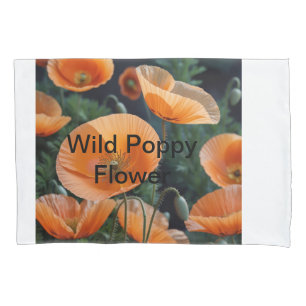 Vibrant Red Poppy Flower Pillowcase