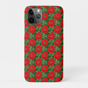 Vibrant Red Ranunculus Floral Pattern Case-Mate iPhone Case