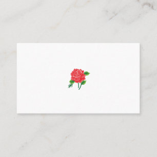 Vibrant Red Rose   Romantic Floral Illustration Business Card