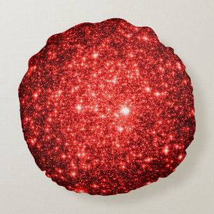 Vibrant Red Sparkle Stars Pillow