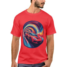 Vibrant Red Sports Car in a Dynamic Spiral Design