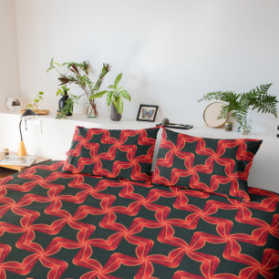 Vibrant Red Swirl Pattern Duvet Cover