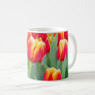 Vibrant Red & Yellow Tulips in Spring Garden Coffee Mug