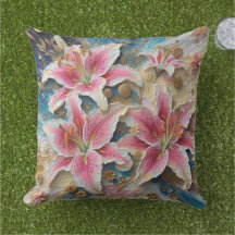 Vibrant Refreshing Lilies Digital Floral Art