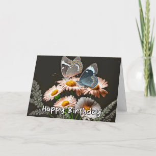 Vibrant Resting Butterfly Happy Birthday Card