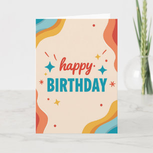 Vibrant Retro Birthday Card