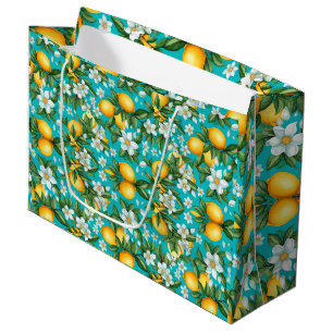 Vibrant Retro Citrus Medley Christmas Large Gift Bag