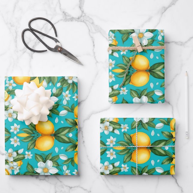 Vibrant Retro Citrus Medley Christmas  Wrapping Paper Sheet (Front)