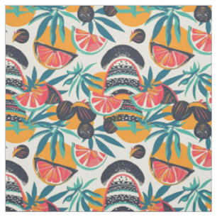Vibrant Retro Fruit Fabric