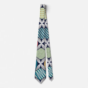 Vibrant Retro-Geometric Circle Fusion Tie