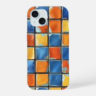 Vibrant Retro Mosaic Squares Phone Case