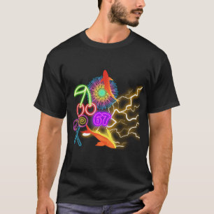 Vibrant Retro Neon Collage - Cyberpunk Koi Fish Ch T-Shirt