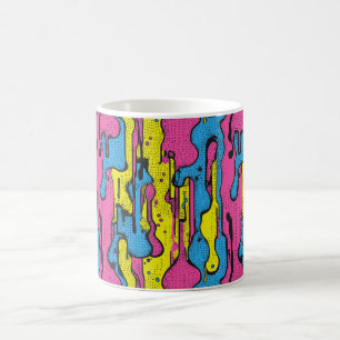 "Vibrant Retro Pop Art Drip Pattern Coffee Mug