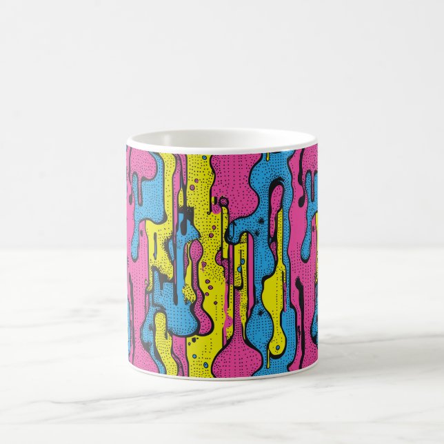"Vibrant Retro Pop Art Drip Pattern  Coffee Mug (Center)