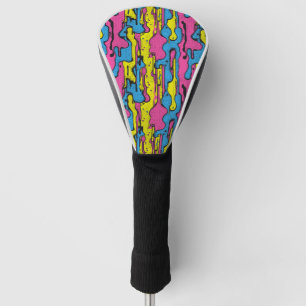 "Vibrant Retro Pop Art Drip Pattern Golf Head Cover