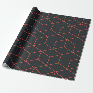 Vibrant, retro, simple, cool, trendy cube pattern wrapping paper