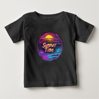 Vibrant Retro “Summer Time” Sunset T-Shirt