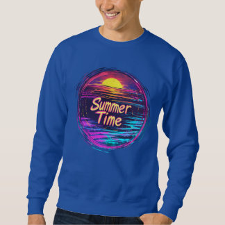 Vibrant Retro “Summer Time” Sunset T-Shirt Sweatshirt