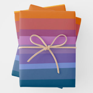 Vibrant Retro Sunset Rainbow Gradient Bright Colou Wrapping Paper Sheet