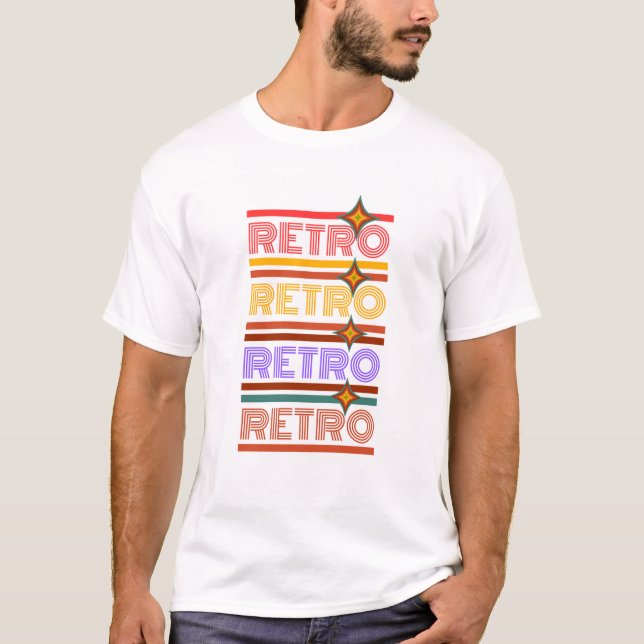 Vibrant Retro Typography Design T-Shirt (Front)