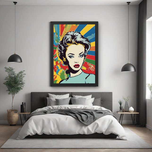 Vibrant Retro Woman Pop Art Portrait Poster (Creator Uploaded)