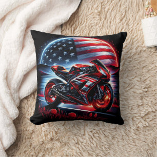 Vibrant ride beneath the night sky cushion