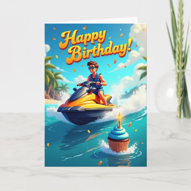 Vibrant Rider Birthday Card (Front)