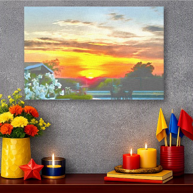 Vibrant Rooftop Sunset 2295 Canvas Print (Creator Uploaded)