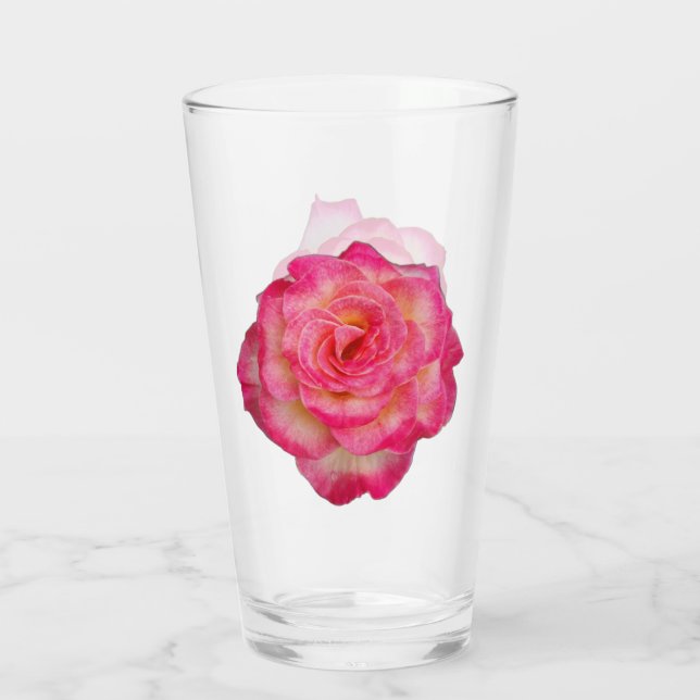 Vibrant Rose Drinking Glass (Back)