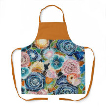 Vibrant Rose Garden Bouquet Apron