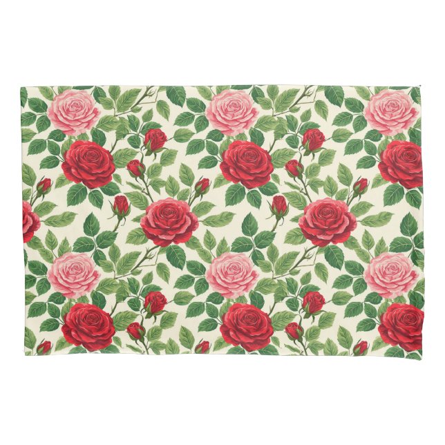 🌹 Vibrant Rose Pattern Romantic Home Decor Gift🌹 Pillowcase (Front)