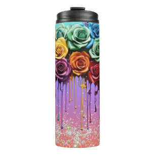 Vibrant Roses Thermal Tumbler