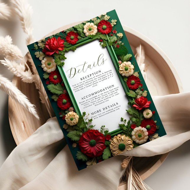 Vibrant Royal Green Bouquet Details Enclosure Card (Creator Uploaded)