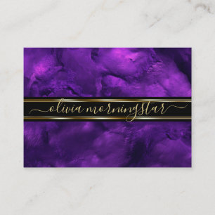 Vibrant Royal Purple Abstract Watercolor Business Card