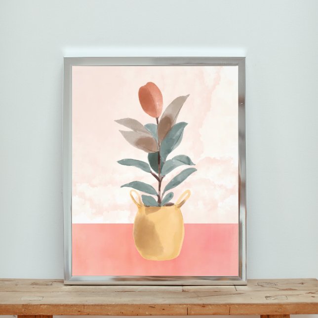  Vibrant Rubber Plant in a Ceramic Pot Photo Print (Creator Uploaded)