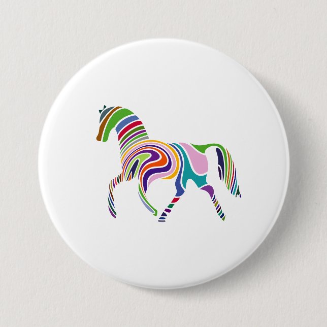 Vibrant Running Horse Patches & Buttons (Front)