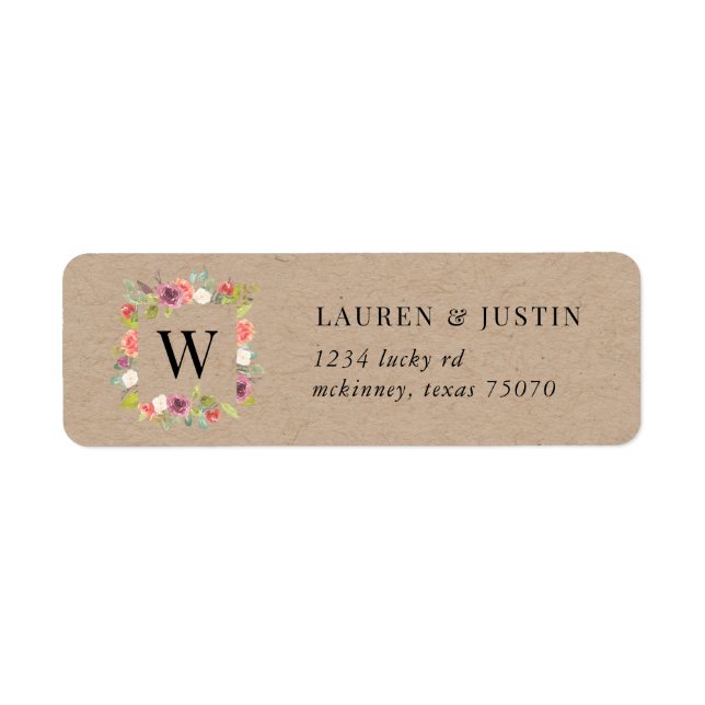 Vibrant Rustic Summer Floral Return Address Label (Front)