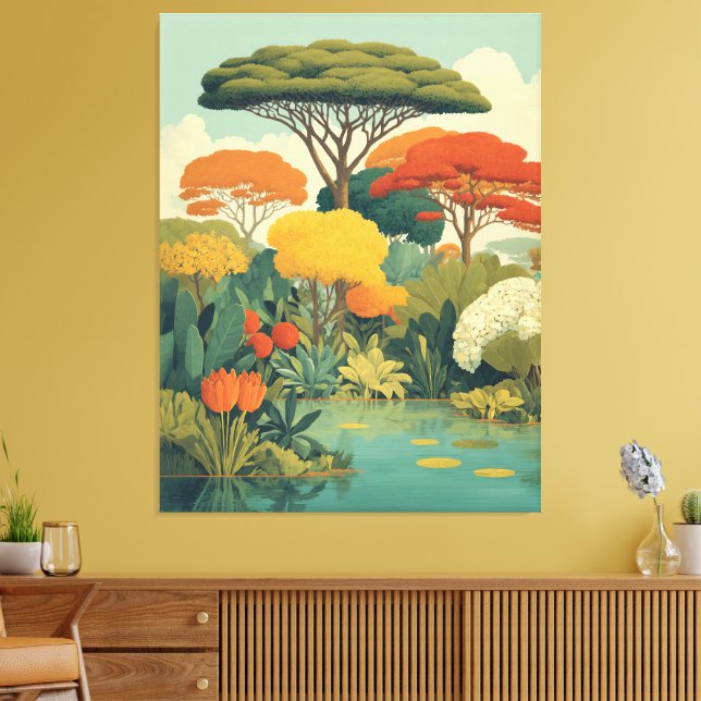 Vibrant Safari Jungle Scene Canvas Print (Insitu(LivingRoom))