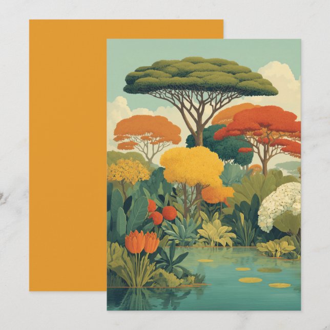 Vibrant Safari Jungle Scene Invitation (Front/Back)