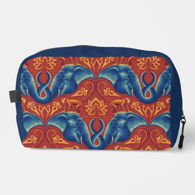Vibrant Safari Tapestry Pattern - The White Lotus Dopp Kit (Front)