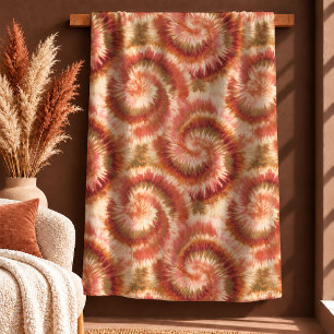 Vibrant Sage Green Copper Tie Dye Autumn Gift Sherpa Blanket