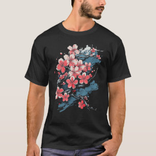 Vibrant Sakura Cherry Blossom Floral Artwork Funny T-Shirt