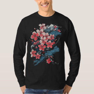 Vibrant Sakura Cherry Blossom Floral Artwork Funny T-Shirt