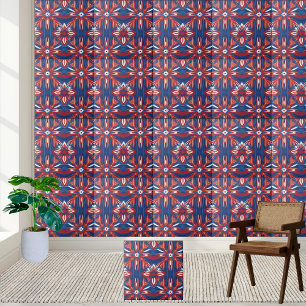 Vibrant Scandinavian Floral Tile Pattern